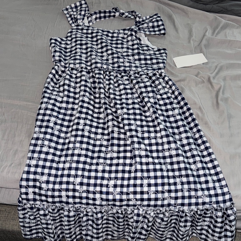 Navy and White Checkered Kids Dress